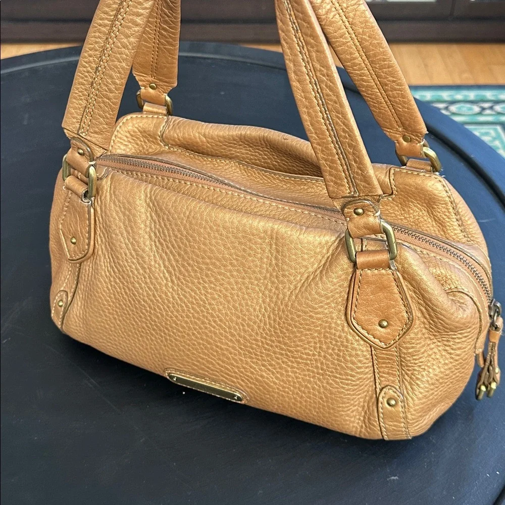 COLE HAAN Village Satchel Metallic Gold/Bronze Pebbled Leather MSRP: $350 - EUC - Picture 6 of 10